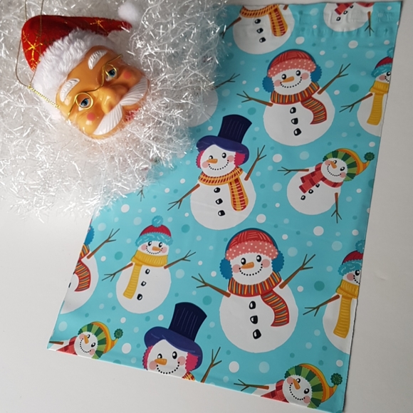 🎅🏼25 pcs Snowman Poly Mailers 10"x13" inch - Picture 3 of 4